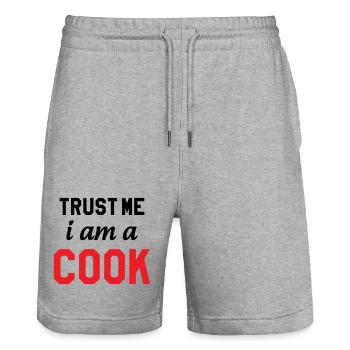 Trust Me I Am A Cook : Design Humour Chef - Short de jogging bio TRAINER Stanley/Stella unisexe - gris chiné - Devant - Nik (191cm) & Marisol (170cm)