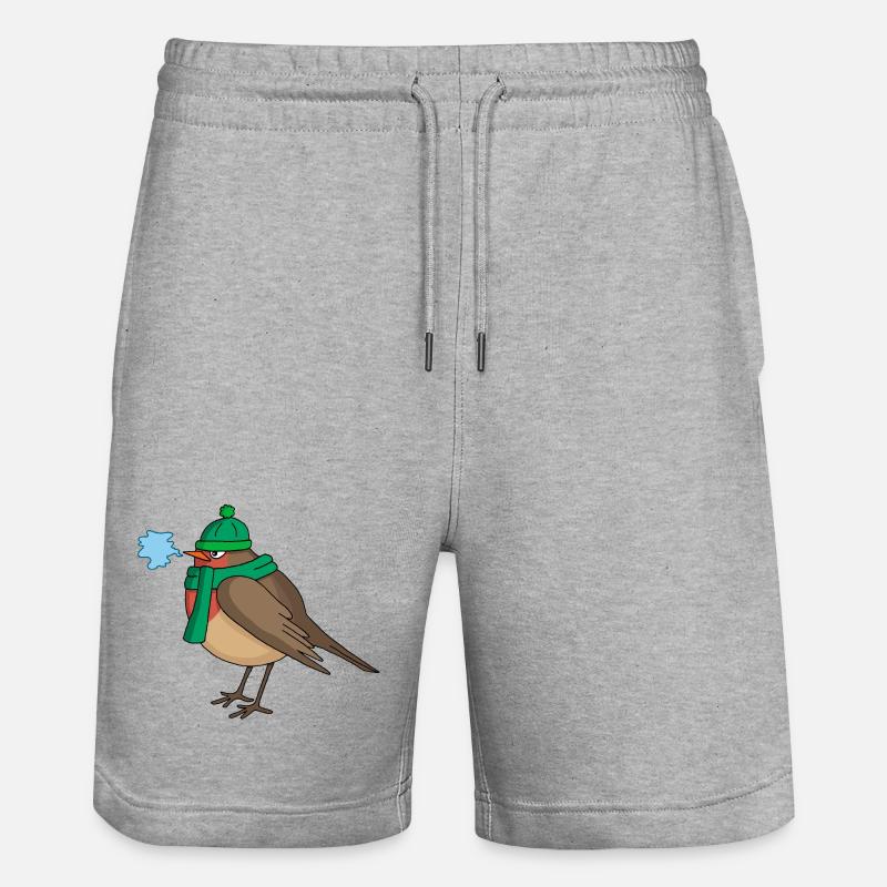 Der Vogel und der Winter - Stanley/Stella Unisex Bio Joggingshorts Trainer  - Grau meliert