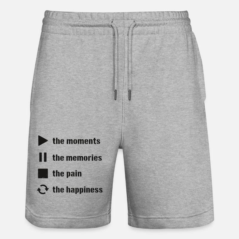 Pleine conscience, moments, souvenirs, bonheur - Short de jogging bio TRAINER Stanley/Stella unisexe - gris chiné