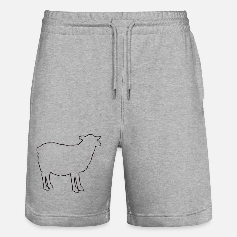 Conception des contours de silhouette mouton - Short de jogging bio TRAINER Stanley/Stella unisexe - gris chiné