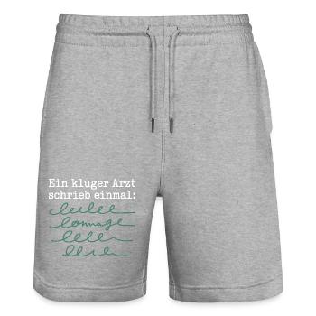 Ein Kluger Arzt Medizinstudent Praxis Ärzte Arzt - Stanley/Stella Unisex Bio Joggingshorts Trainer  - Grau meliert - Vorne - Nik (191cm) & Marisol (170cm)