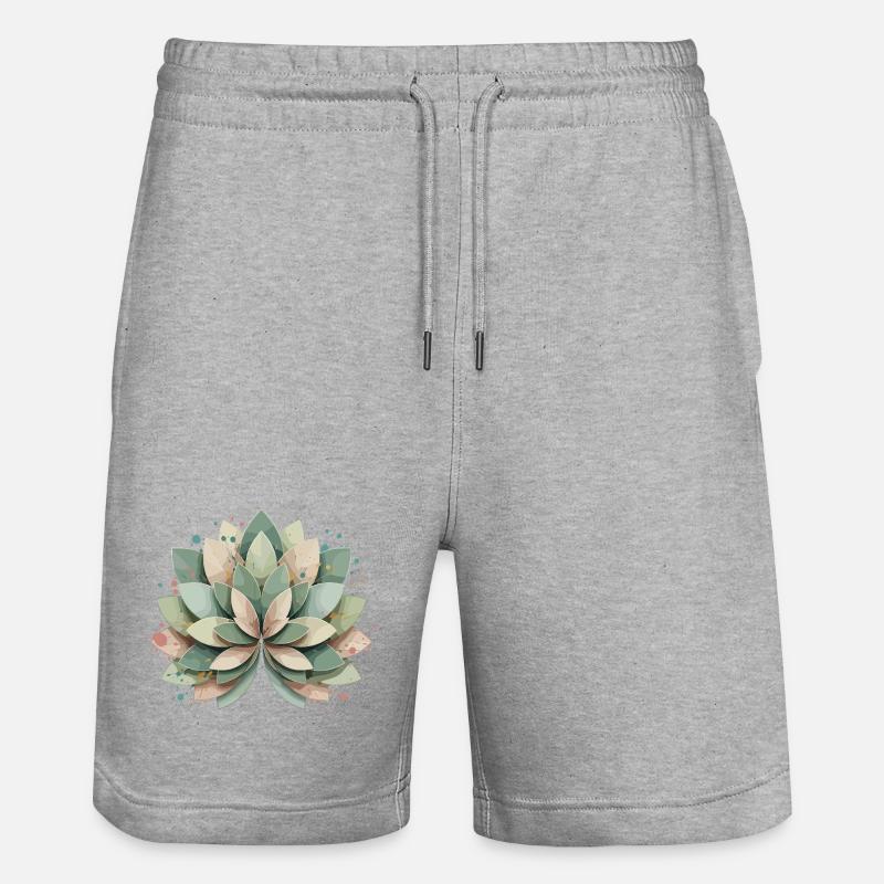 Rosette succulente pastel - Short de jogging bio TRAINER Stanley/Stella unisexe - gris chiné