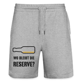 Wo Bleibt Die Reserve? (Bier / Bierchen / POS 2C) - Stanley/Stella Unisex Bio Joggingshorts Trainer  - Grau meliert - Vorne - Nik (191cm) & Marisol (170cm)