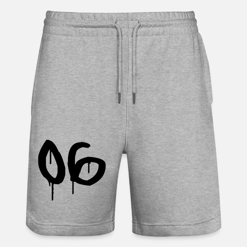 Nombre 06 Style Graffiti Urbain - Short de jogging bio TRAINER Stanley/Stella unisexe - gris chiné