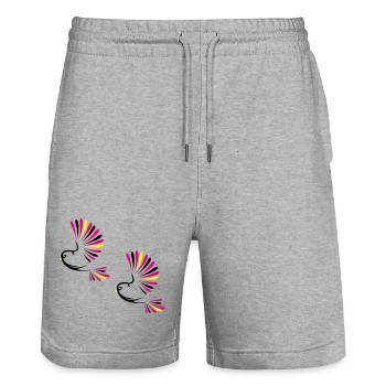 Vogel Bird - Short de jogging bio TRAINER Stanley/Stella unisexe - gris chiné - Devant - Nik (191cm) & Marisol (170cm)