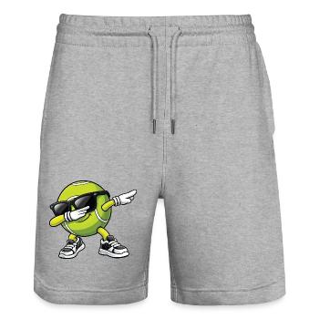 Dabbing Tennis Ball Funny Tennis Player - Stanley/Stella Trainer Unisex Organic Jogging Shorts - heather grey - Front - Nik (191cm) & Marisol (170cm)