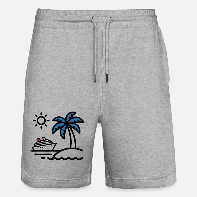 Vacances de Palm à Cruise Island - Short de jogging bio TRAINER Stanley/Stella unisexe - gris chiné