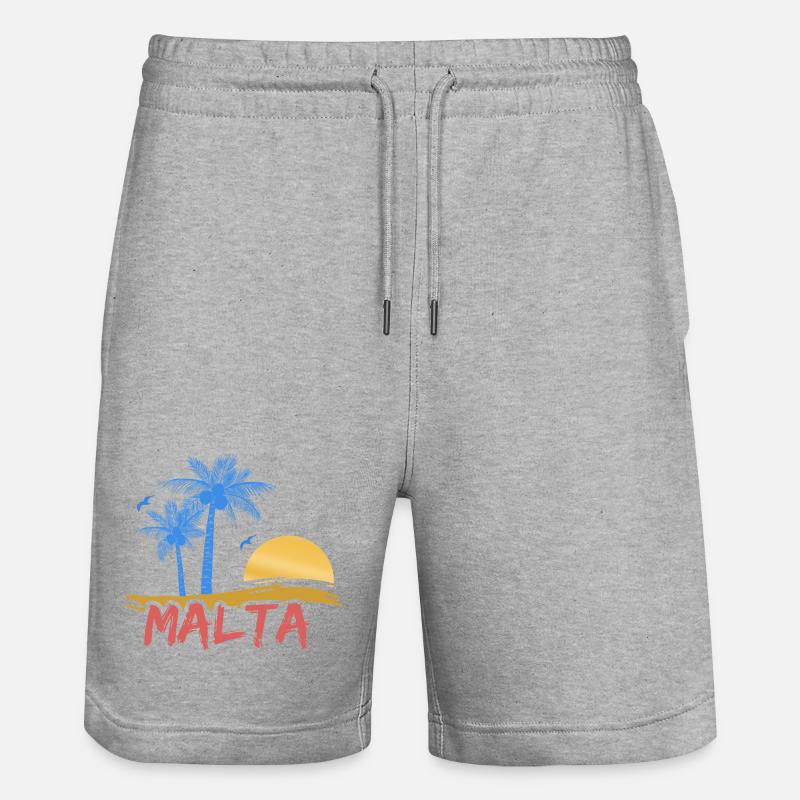 Malta - Stanley/Stella Trainer Unisex Organic Jogging Shorts - heather grey