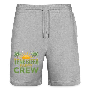 Tenerife Party Crew - Short de jogging bio TRAINER Stanley/Stella unisexe - gris chiné - Devant - Nik (191cm) & Marisol (170cm)