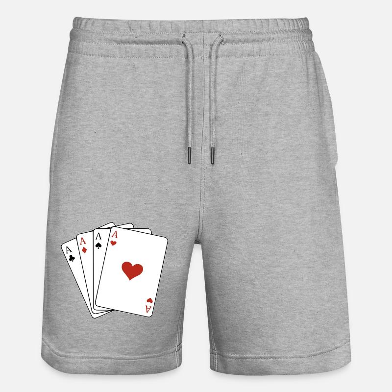 Four Aces - Stanley/Stella Trainer Unisex Organic Jogging Shorts - heather grey