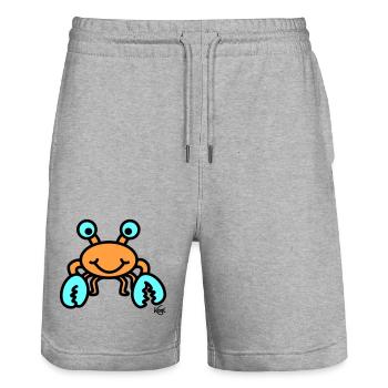 Cancer grand - Short de jogging bio TRAINER Stanley/Stella unisexe - gris chiné - Devant - Nik (191cm) & Marisol (170cm)