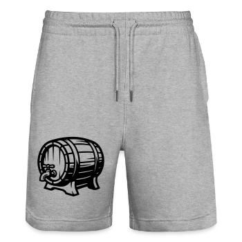 Bière symbole de fût de bière - Short de jogging bio TRAINER Stanley/Stella unisexe - gris chiné - Devant - Nik (191cm) & Marisol (170cm)