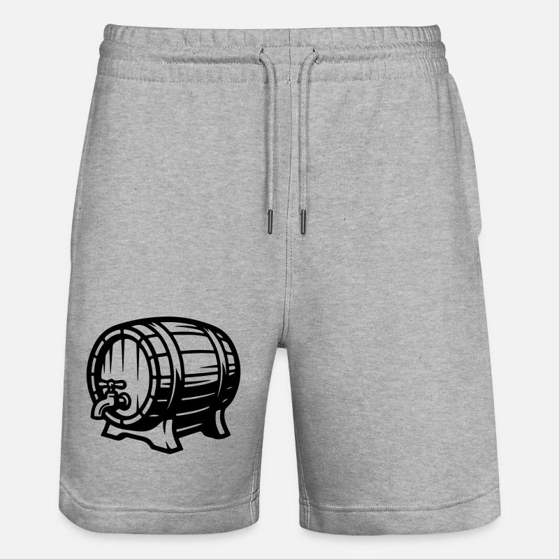 Bierfass Symbol Bier - Stanley/Stella Unisex Bio Joggingshorts Trainer  - Grau meliert