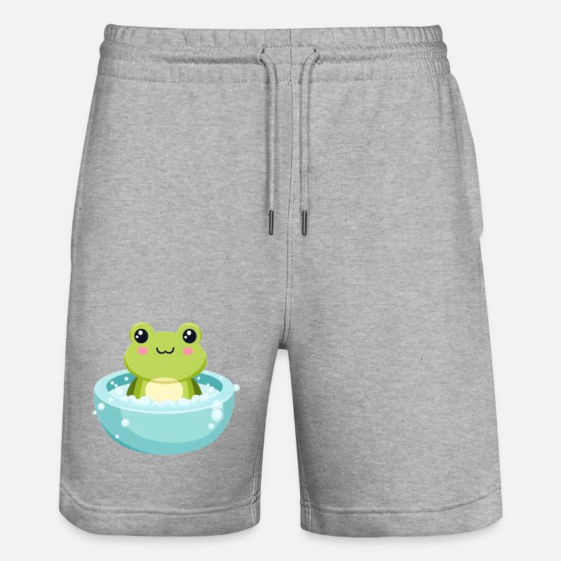 Grenouille dans un bain moussant - Short de jogging bio TRAINER Stanley/Stella unisexe - gris chiné