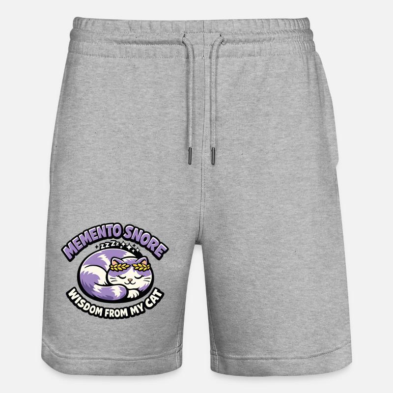 Chat Ronflement Souvenir Laurier Violet - Short de jogging bio TRAINER Stanley/Stella unisexe - gris chiné