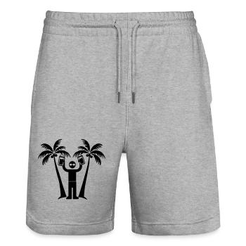 Palmiers à bière de Vacation Island - Short de jogging bio TRAINER Stanley/Stella unisexe - gris chiné - Devant - Nik (191cm) & Marisol (170cm)