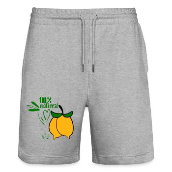 Zitronen - Stanley/Stella Unisex Bio Joggingshorts Trainer  - Grau meliert - Vorne - Nik (191cm) & Marisol (170cm)