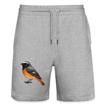 Petit collier des jardins - Short de jogging bio TRAINER Stanley/Stella unisexe - gris chiné - Devant - Nik (191cm) & Marisol (170cm)