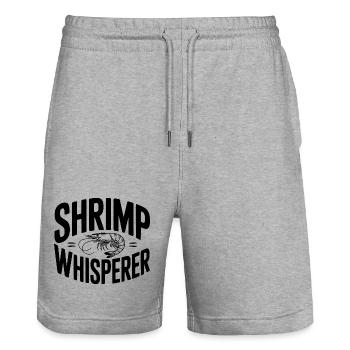 Shrimp Whisperer - Stanley/Stella Trainer Unisex Organic Jogging Shorts - heather grey - Front - Nik (191cm) & Marisol (170cm)