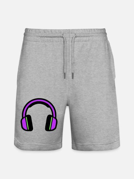 Silhouette musicale des écouteurs - Short de jogging bio TRAINER Stanley/Stella unisexe - gris chiné