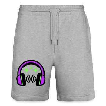 Kopfhoerer Sterne Icon - Stanley/Stella Unisex Bio Joggingshorts Trainer  - Grau meliert - Vorne - Nik (191cm) & Marisol (170cm)