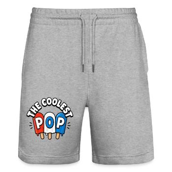 Lustiger Opa, der coolste Papa - Stanley/Stella Unisex Bio Joggingshorts Trainer  - Grau meliert - Vorne - Nik (191cm) & Marisol (170cm)