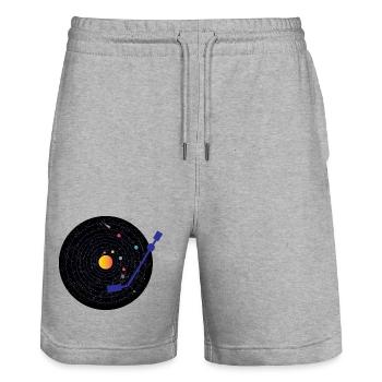 Vinyle - Short de jogging bio TRAINER Stanley/Stella unisexe - gris chiné - Devant - Nik (191cm) & Marisol (170cm)