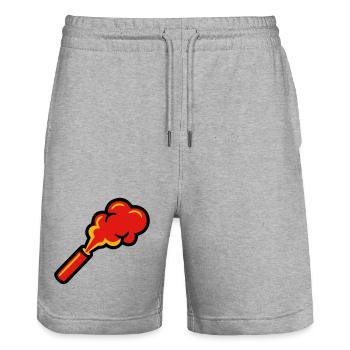 Bengal Fire Pyro Smoke Icon - Stanley/Stella Trainer Unisex Organic Jogging Shorts - heather grey - Front - Nik (191cm) & Marisol (170cm)