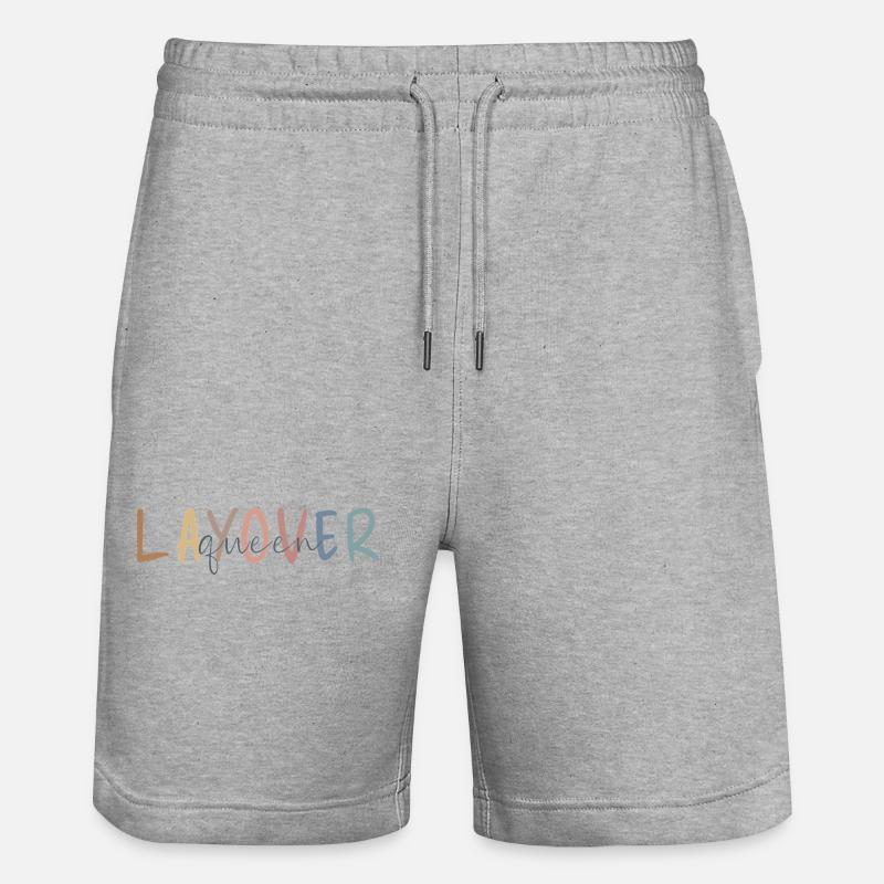 Flight Attendant Geschenk - Flugbegleiter Geschenk - Stanley/Stella Unisex Bio Joggingshorts Trainer  - Grau meliert