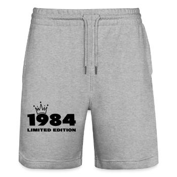 1984 limited edition - Stanley/Stella Unisex Bio Joggingshorts Trainer  - Grau meliert - Vorne - Nik (191cm) & Marisol (170cm)