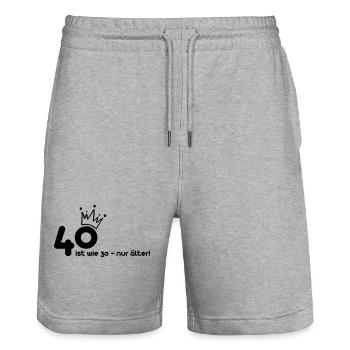 40 ist wie 30 - Stanley/Stella Unisex Bio Joggingshorts Trainer  - Grau meliert - Vorne - Nik (191cm) & Marisol (170cm)
