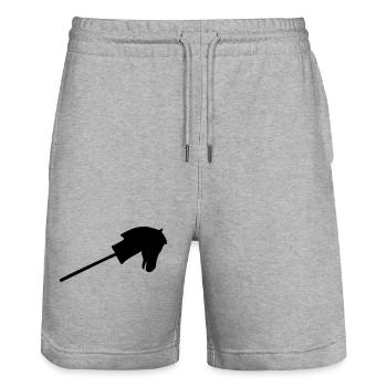 Stockpferd Reiten - Stanley/Stella Unisex Bio Joggingshorts Trainer  - Grau meliert - Vorne - Nik (191cm) & Marisol (170cm)