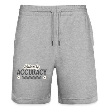 Driven by Accuracy – Precision with Pride - Stanley/Stella Trainer Unisex Organic Jogging Shorts - heather grey - Front - Nik (191cm) & Marisol (170cm)