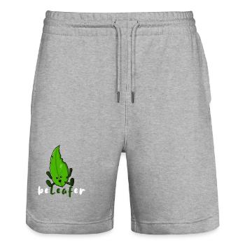 be-LEAF-er - Stanley/Stella Unisex Bio Joggingshorts Trainer  - Grau meliert - Vorne - Nik (191cm) & Marisol (170cm)
