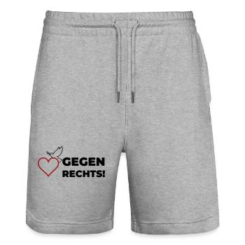 Gegen rechts - Stanley/Stella Unisex Bio Joggingshorts Trainer  - Grau meliert - Vorne - Nik (191cm) & Marisol (170cm)