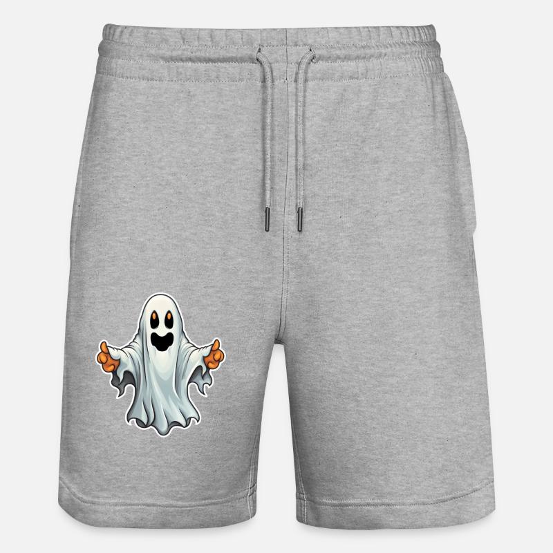 Fantôme d’Halloween - Short de jogging bio TRAINER Stanley/Stella unisexe - gris chiné