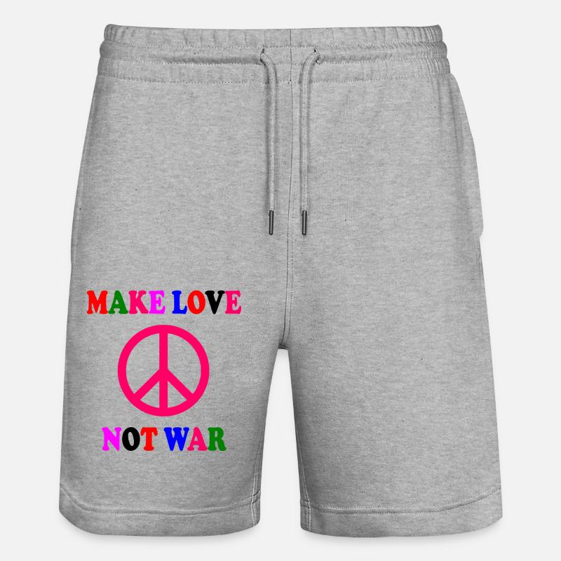 Make love not war - Short de jogging bio TRAINER Stanley/Stella unisexe - gris chiné
