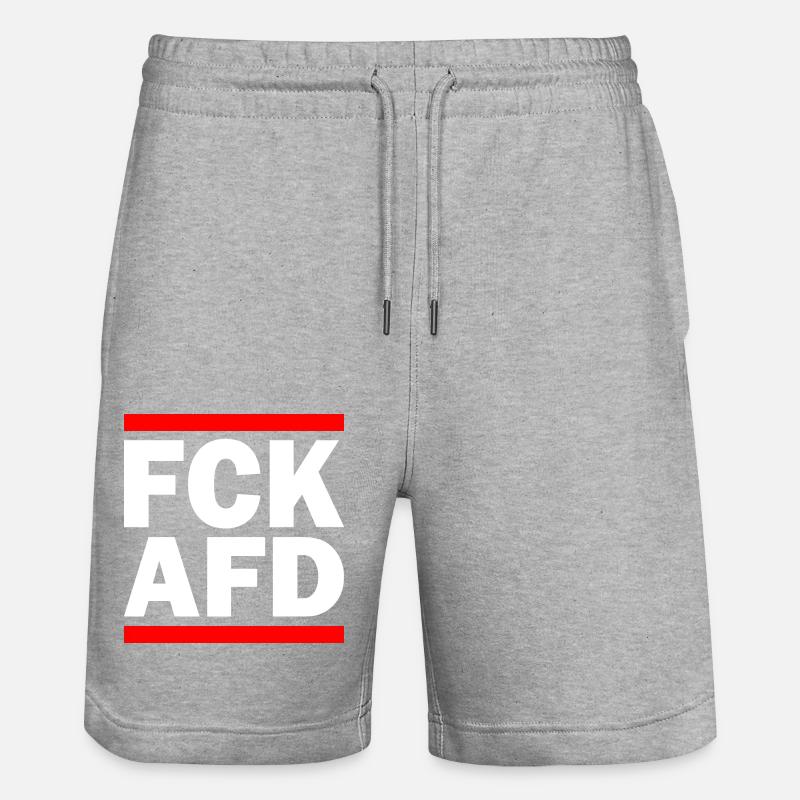 Fck afd - Stanley/Stella Unisex Bio Joggingshorts Trainer  - Grau meliert