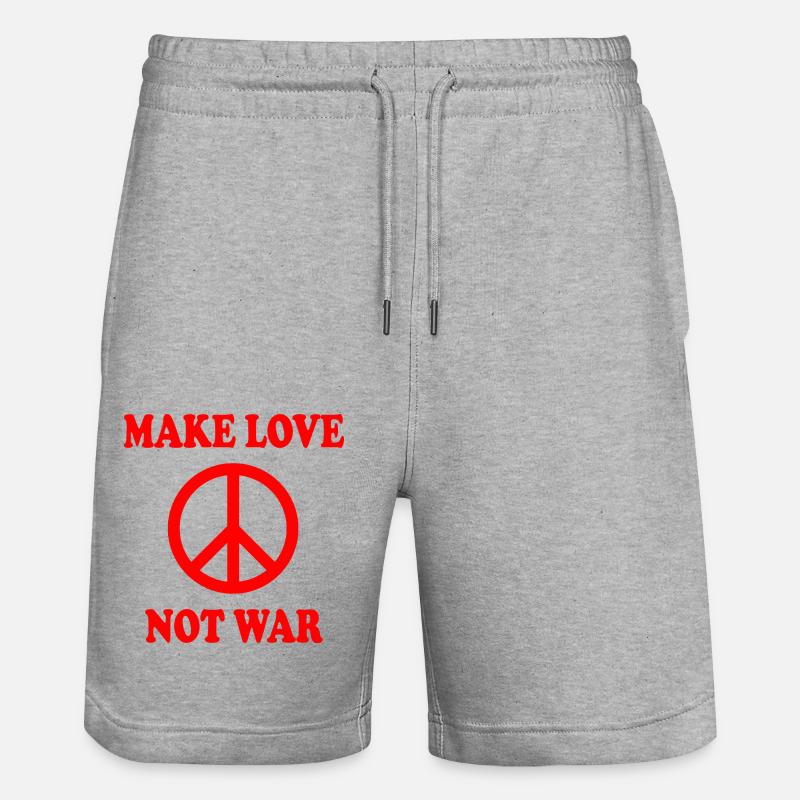Make love not war - Stanley/Stella Unisex Bio Joggingshorts Trainer  - Grau meliert