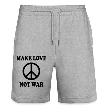 Make love not war - Short de jogging bio TRAINER Stanley/Stella unisexe - gris chiné - Devant - Nik (191cm) & Marisol (170cm)