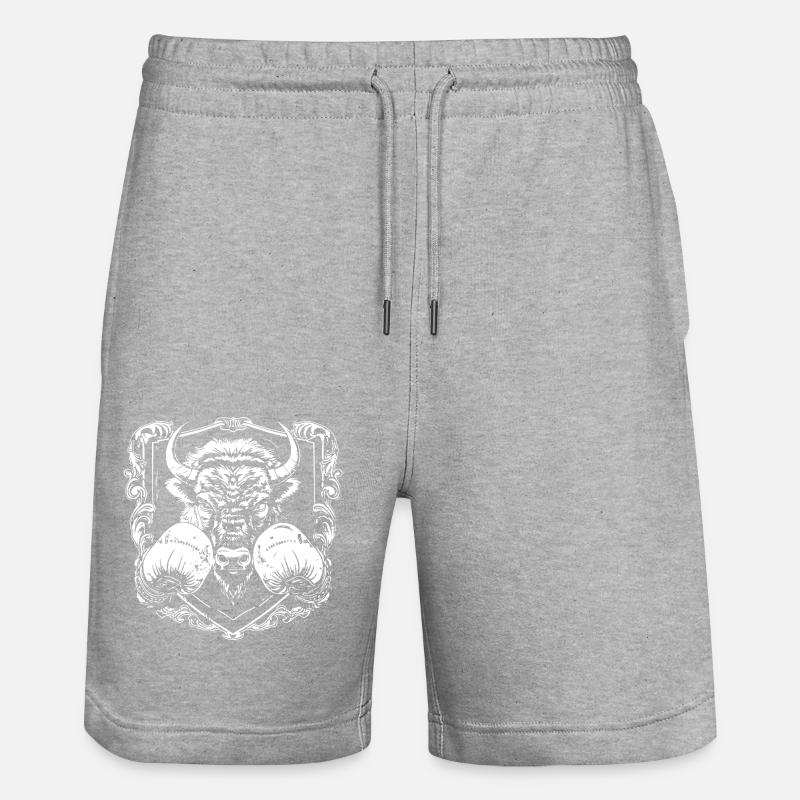 Bison Boxer Fighter - Short de jogging bio TRAINER Stanley/Stella unisexe - gris chiné