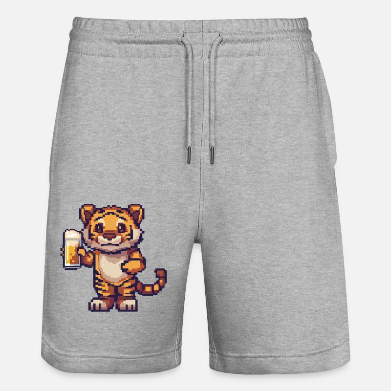 Bière Tiger Pixel - Short de jogging bio TRAINER Stanley/Stella unisexe - gris chiné