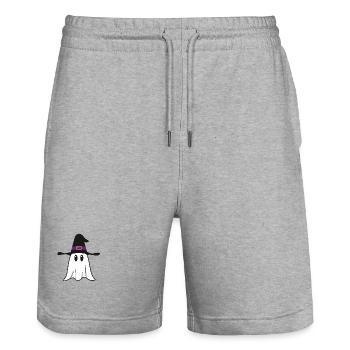Geist - Stanley/Stella Unisex Bio Joggingshorts Trainer  - Grau meliert - Vorne - Nik (191cm) & Marisol (170cm)