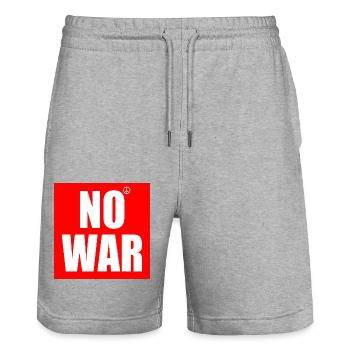 No war - Stanley/Stella Unisex Bio Joggingshorts Trainer  - Grau meliert - Vorne - Nik (191cm) & Marisol (170cm)