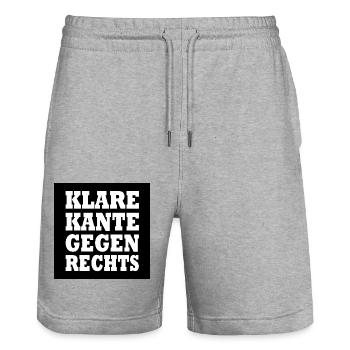 klare kante gegen rechts - Stanley/Stella Unisex Bio Joggingshorts Trainer  - Grau meliert - Vorne - Nik (191cm) & Marisol (170cm)