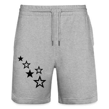 sterne - Stanley/Stella Unisex Bio Joggingshorts Trainer  - Grau meliert - Vorne - Nik (191cm) & Marisol (170cm)