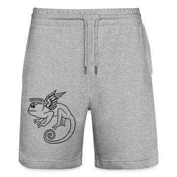 chamaeleon gestorben himmel tot tod fluegel engel - Stanley/Stella Unisex Bio Joggingshorts Trainer  - Grau meliert - Vorne - Nik (191cm) & Marisol (170cm)
