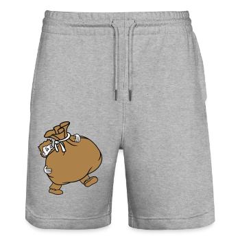 enlèvement des ordures transport lourd sac de transport b - Short de jogging bio TRAINER Stanley/Stella unisexe - gris chiné - Devant - Nik (191cm) & Marisol (170cm)