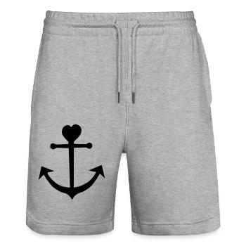 Anker-Norden-Moin - Stanley/Stella Unisex Bio Joggingshorts Trainer  - Grau meliert - Vorne - Nik (191cm) & Marisol (170cm)
