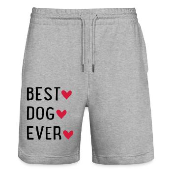 Hund - Stanley/Stella Unisex Bio Joggingshorts Trainer  - Grau meliert - Vorne - Nik (191cm) & Marisol (170cm)